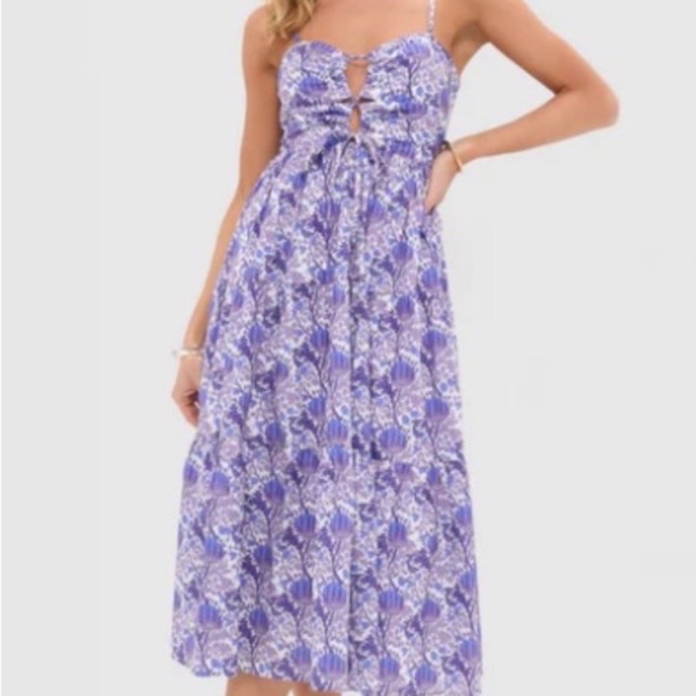 Tuckernuck Hyacinth House Corrine Purple Floral Midi Dress